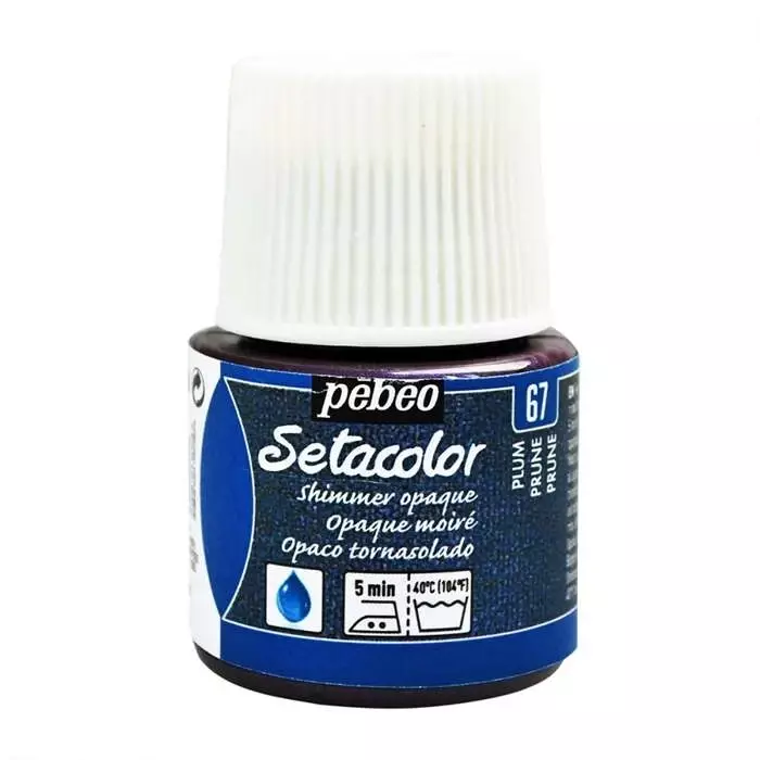 Pebeo Setacolor Opaque Fabric Paint 45 ml YD Prune Moire - 1