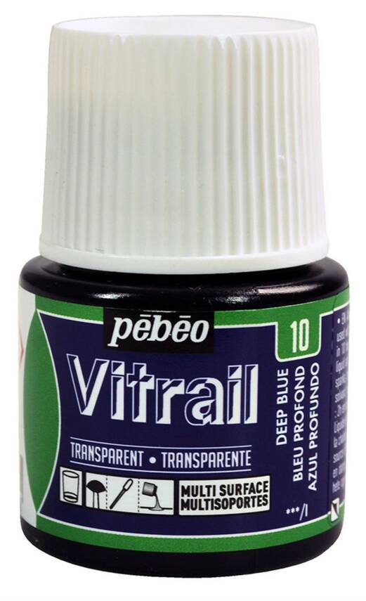 Pebeo Vitrail Cam Boyası 45 ml 10 Deep Blue - 1