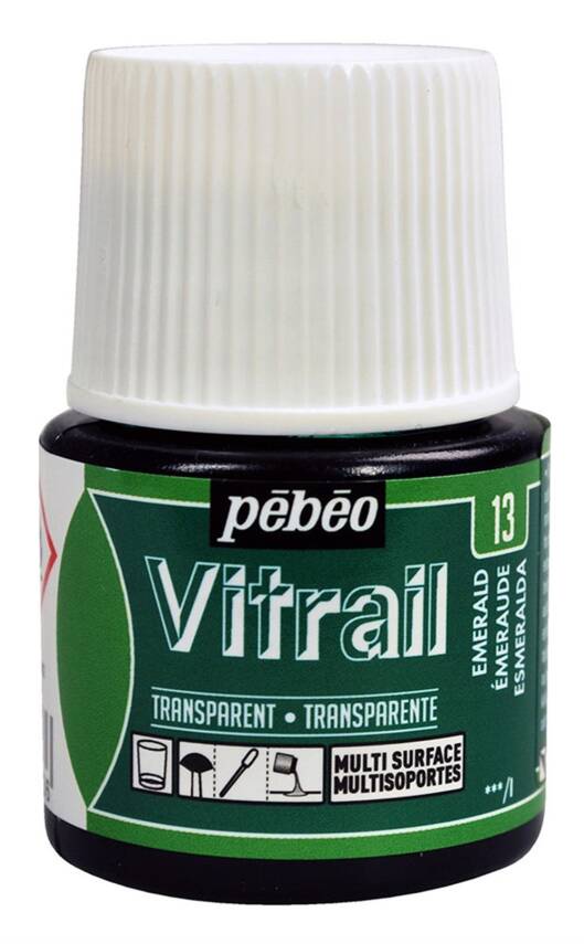 Pebeo Vitrail Cam Boyası 45 ml 13 Emerald - 1