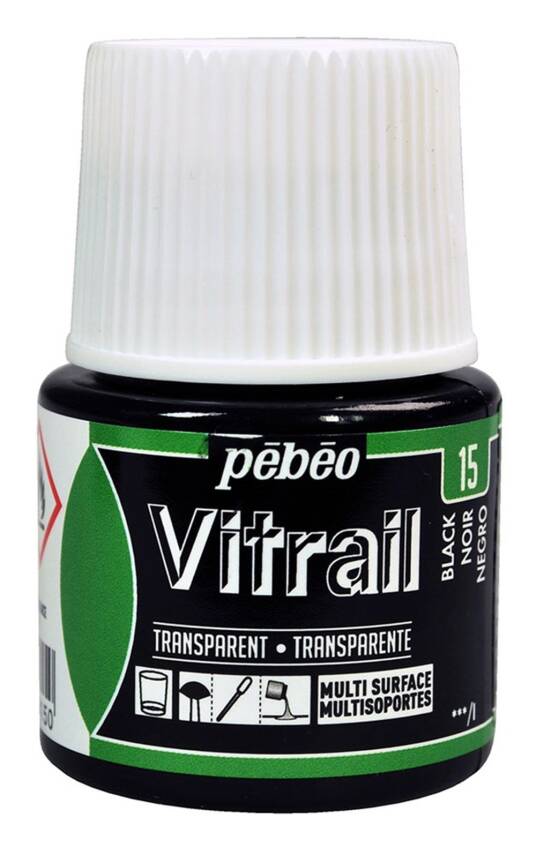 Pebeo Vitrail Cam Boyası 45 ml 15 Black - 1