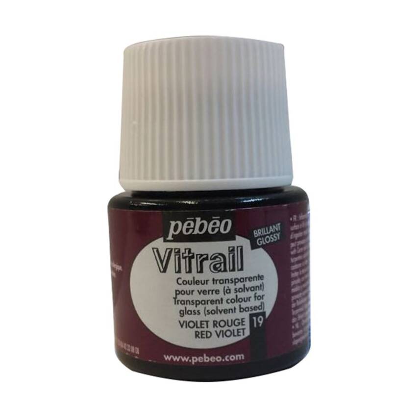 Pebeo Vitrail Cam Boyası 45 ml 19 Red Violet - 1