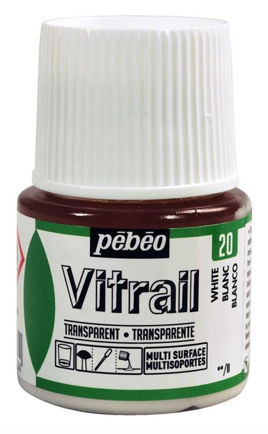 Pebeo Vitrail Cam Boyası 45 ml 20 White - 1