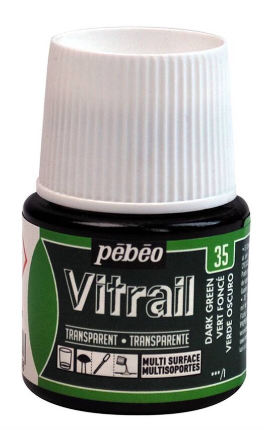Pebeo Vitrail Cam Boyası 45 ml 35 Dark Green - 1