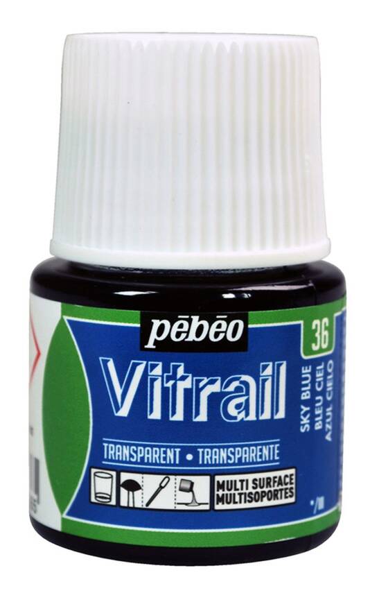 Pebeo Vitrail Cam Boyası 45 ml 36 Light Blue - 1