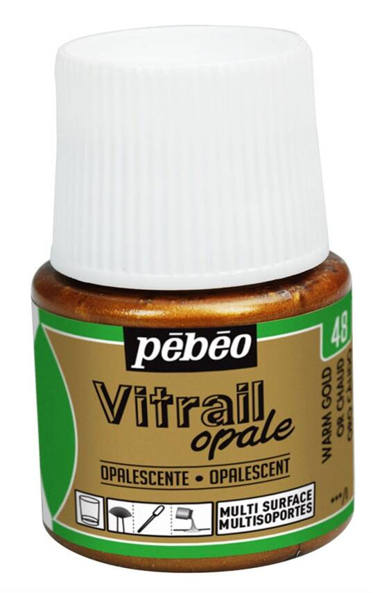 Pebeo Vitrail Cam Boyası 45 ml 48 Opak (Örtücü) Warm Gold - 1