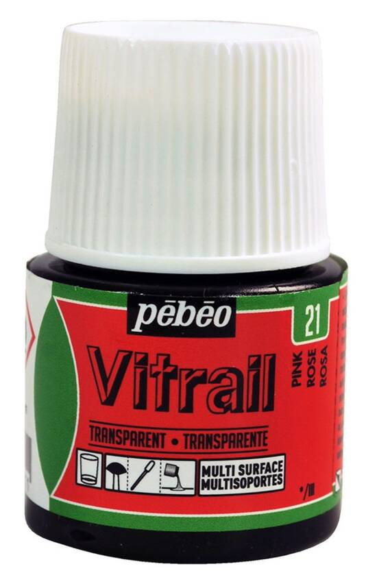 Pebeo Vitrail Glass Paint 45 ml 21 Pink - 1