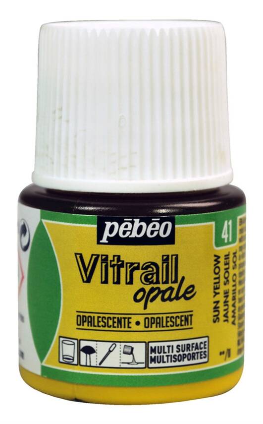Pebeo Vitrail Glass Paint 45 ml 41 Opaque (Opaque) Sun Yellow - 1