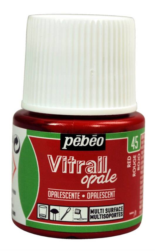 Pebeo Vitrail Glass Paint 45 ml 45 Opaque (Covering) Red - 1