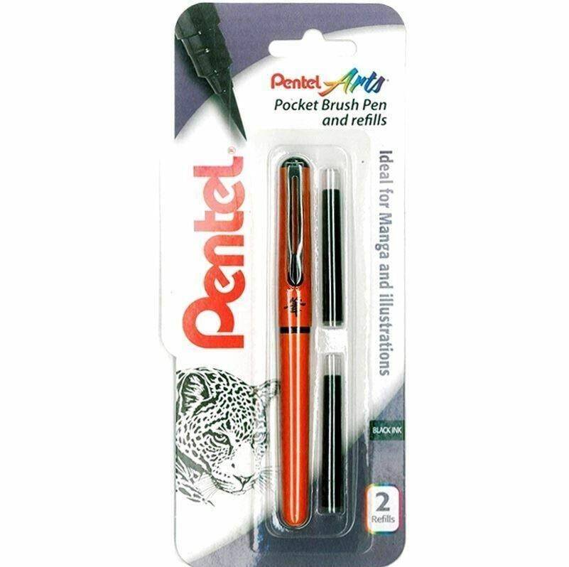 Pentel Arts Pocket Brush Cep Tipi Fırça Kalem Turuncu - 1