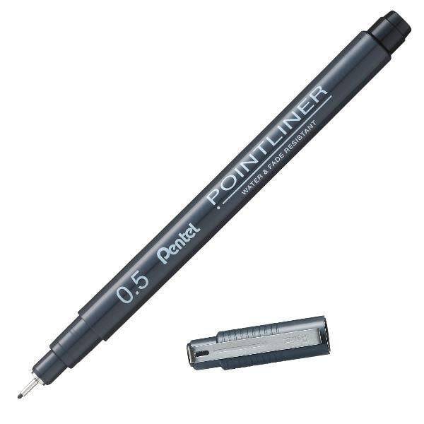 Pentel Pointliner Technical Drawing Pen 0.5 mm Black S20P-5A - 1