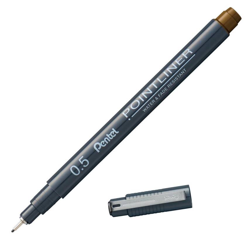 Pentel Pointliner Technical Drawing Pen 0.5 mm Sepia S20P-5SP - 1