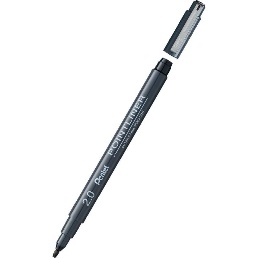 Pentel Pointliner Technical Drawing Pen 2.0 mm Calligraphic Chisel Tip S20P-20A - 1