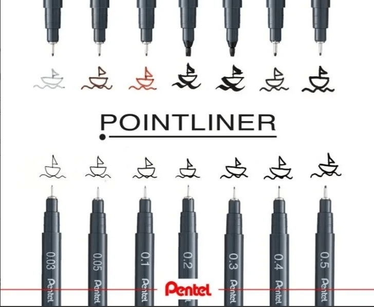Pentel Pointliner Teknik Çizim Kalemi 0.1 mm S20P-1A - 2