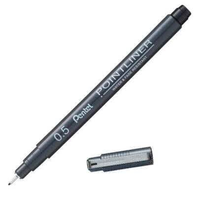Pentel Pointliner Teknik Çizim Kalemi 0.5 mm Siyah S20P-5A - 1