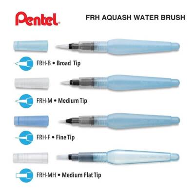 Pentel Su Hazneli Fırça Flat Medium 6 mm XFRH/1-MH (1)