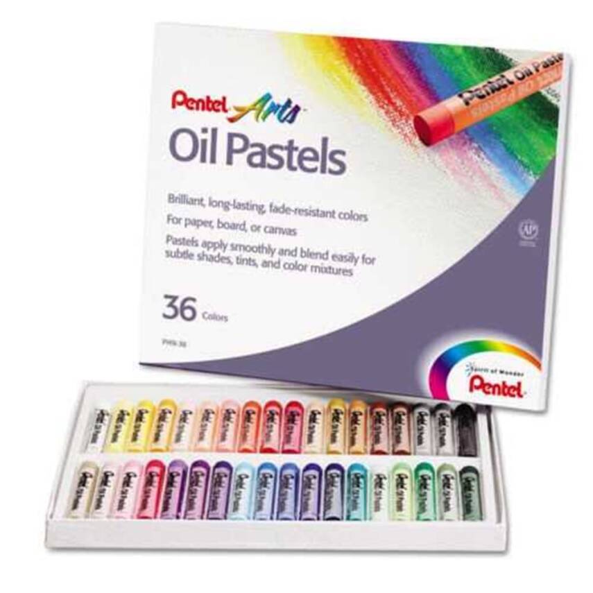 Pentel Yağlı Pastel Boya 36 Renk - 1