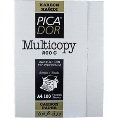 Picador Karbon Kağıdı A4 200 C Sırtlı Siyah