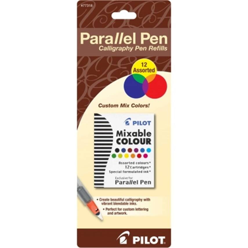 Pilot Parallel Pen Original Cartridges Mixed Colors 12 Pieces - 1