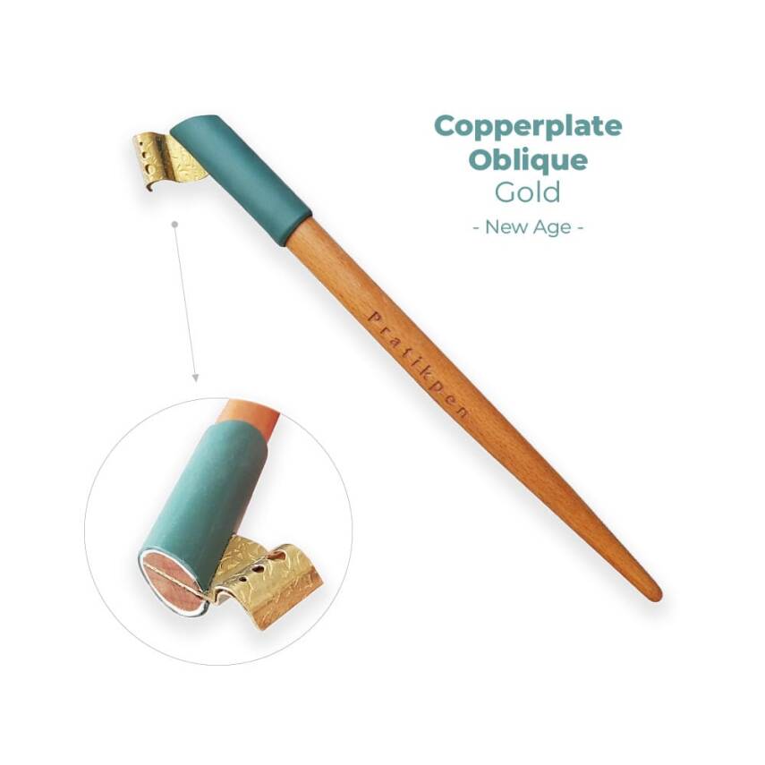 Pratikpen Copperplate Oblique New Age Gold - 1