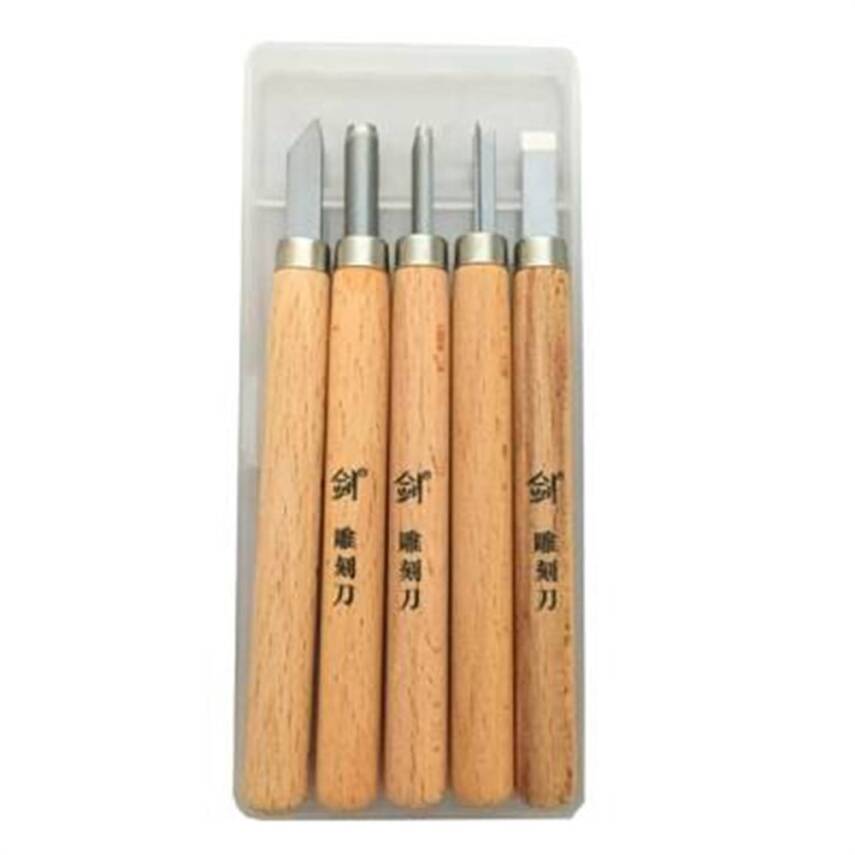 Professional Carving Set of 5 in Plastic Box - 1