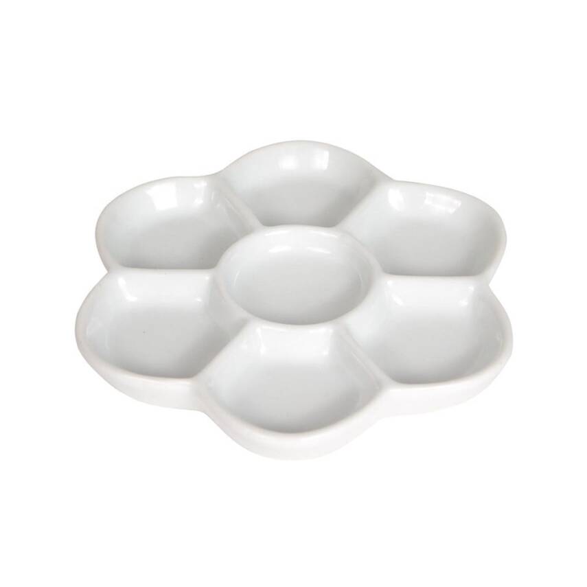 Professional Porcelain Daisy Palette 13.5 cm 7 Compartments - 1