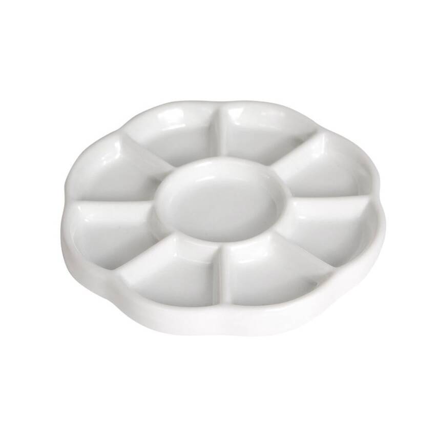 Professional Porcelain Daisy Palette 13.5 cm 9 Compartments - 1