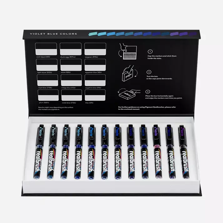 Realbrush Pigment Set 12 Violet-Blue Colors - 2