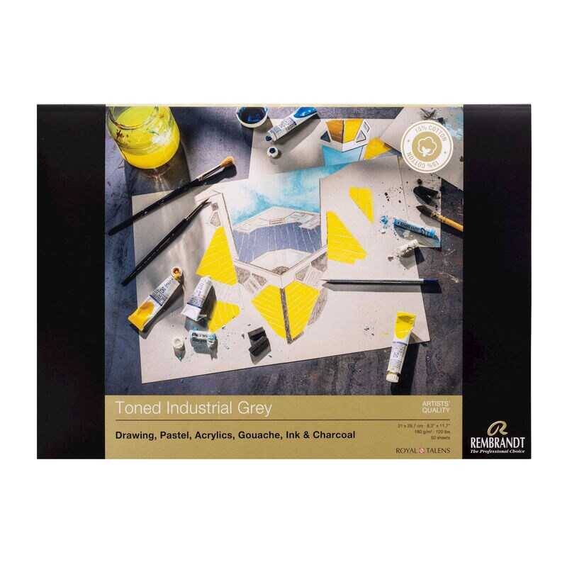 Rembrandt Toned Industrial Grey Çok Amaçlı Sanatsal Blok A4 180 gr 50 Yaprak - 1