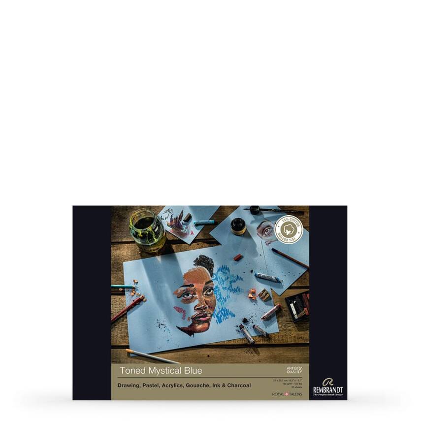 Rembrandt Toned Mystical Blue Çok Amaçlı Sanatsal Blok A4 180 gr 50 Yaprak - 1