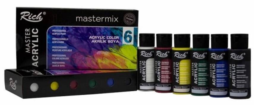 Rich Master Acrylic Paint Set Mastermix 6 Colors - 1