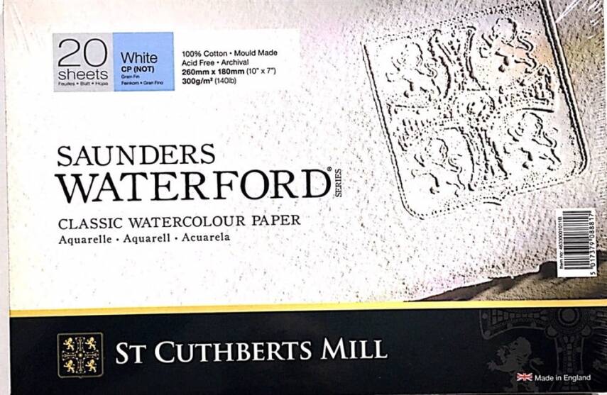 Saunders Waterford Watercolor Block White CP 26x18cm 300gr 20pages - 1