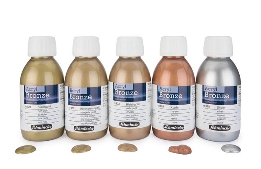 Schmincke Acrylic Bronze Metal Akrilik Boya 150 ml 821 Rich Gold - 2