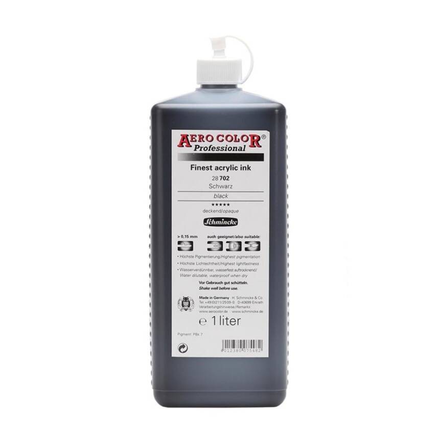 Schmincke Aero Color Acrylic Ink 1000 ml 702 Black - 1