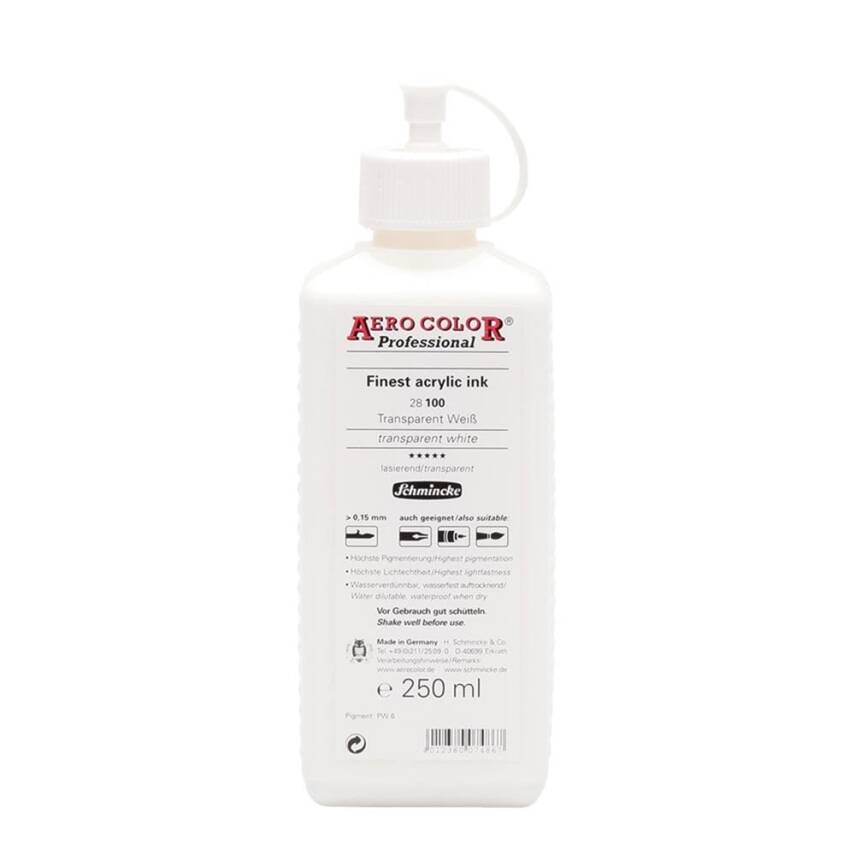 Schmincke Aero Color Acrylic Ink 250 ml 100 Transparent White - 2