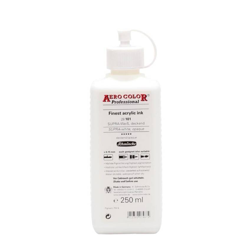 Schmincke Aero Color Acrylic Ink 250 ml 101 Supra White Opaque - 2