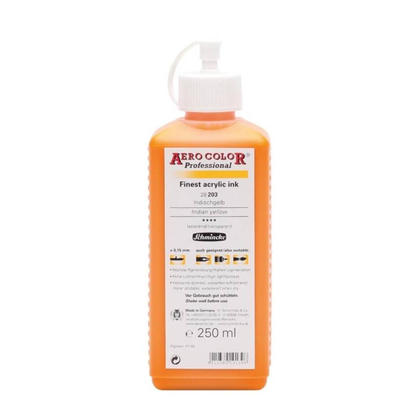 Schmincke Aero Color Acrylic Ink 250 ml 203 Indian Yellow - 1