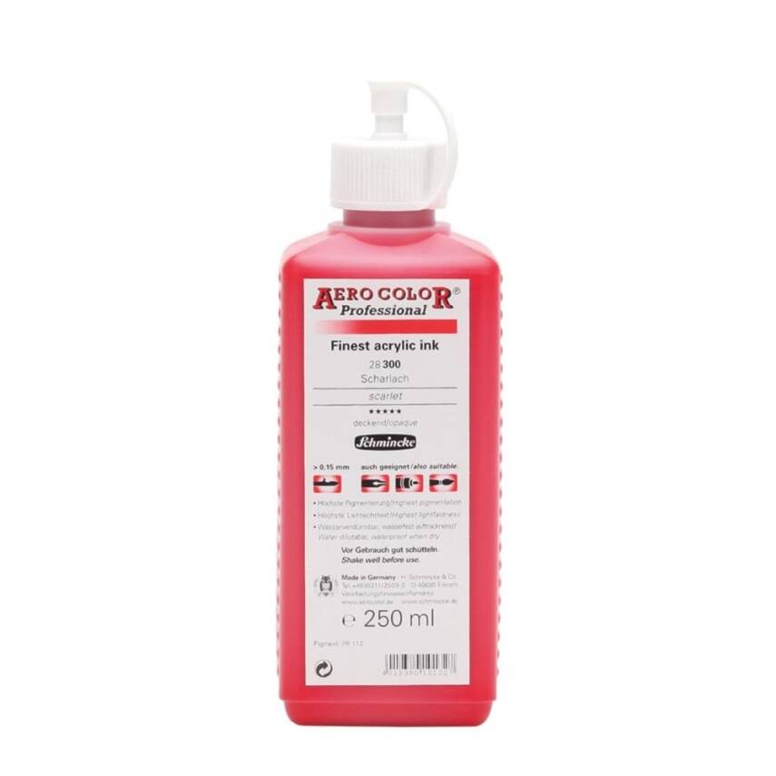 Schmincke Aero Color Acrylic Ink 250 ml 300 Scarlet - 1