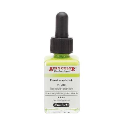 Schmincke Aero Color Acrylic Ink 28 ml 200 Titanium Yellow Green Shade - 3