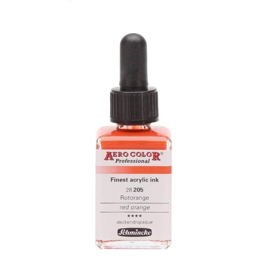 Schmincke Aero Color Acrylic Ink 28 ml 205 Red Orange - 1
