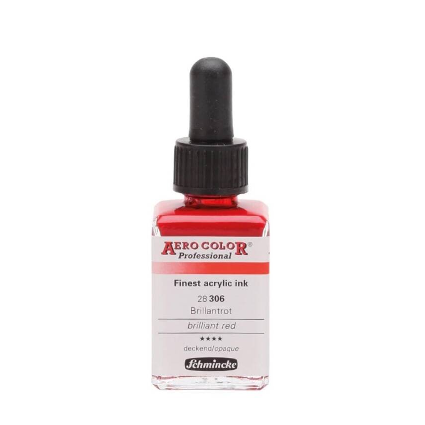 Schmincke Aero Color Acrylic Ink 28 ml 306 Brilliant Red - 1