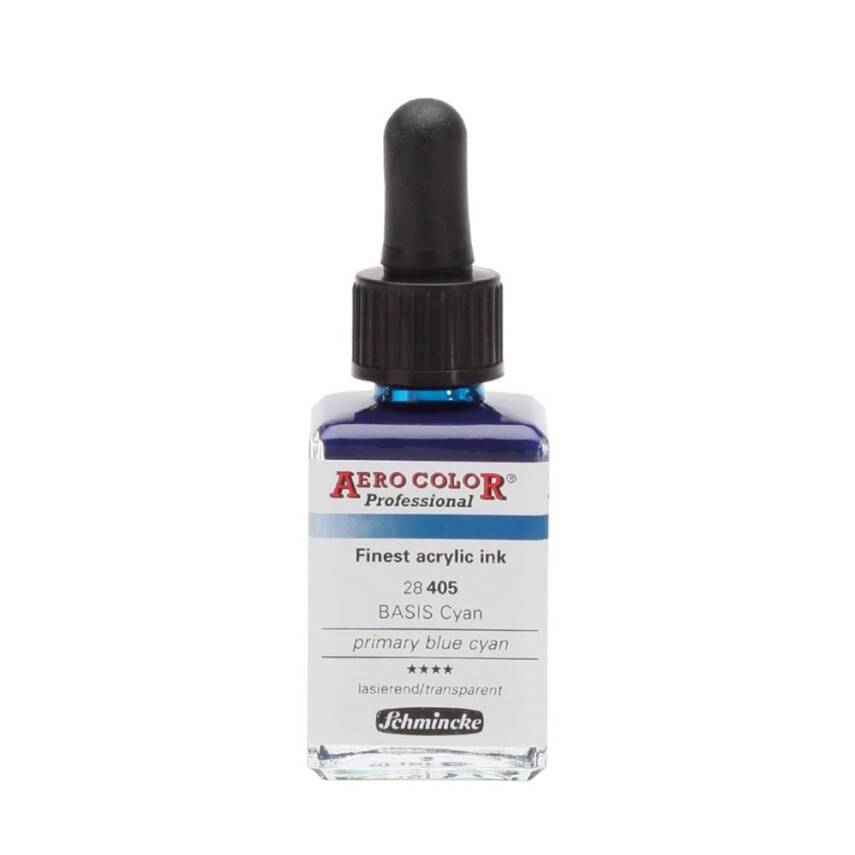 Schmincke Aero Color Acrylic Ink 28 ml 405 Primary Blue Cyan - 1