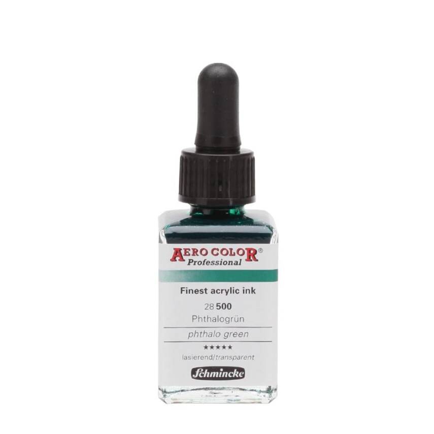 Schmincke Aero Color Acrylic Ink 28 ml 500 Phthalo Green - 1
