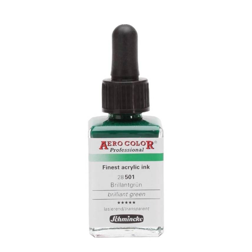 Schmincke Aero Color Acrylic Ink 28 ml 501 Brilliant Green - 1