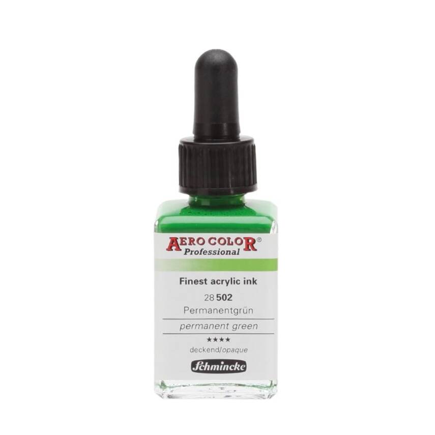 Schmincke Aero Color Acrylic Ink 28 ml 502 Permanent Green - 1