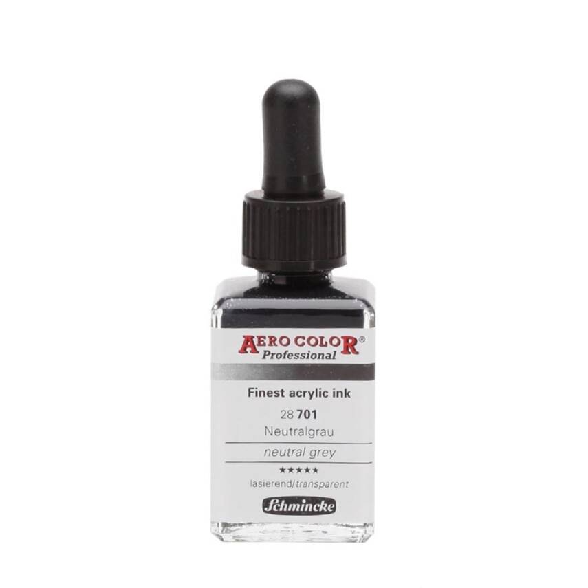 Schmincke Aero Color Acrylic Ink 28 ml 701 Neutral Gray - 1
