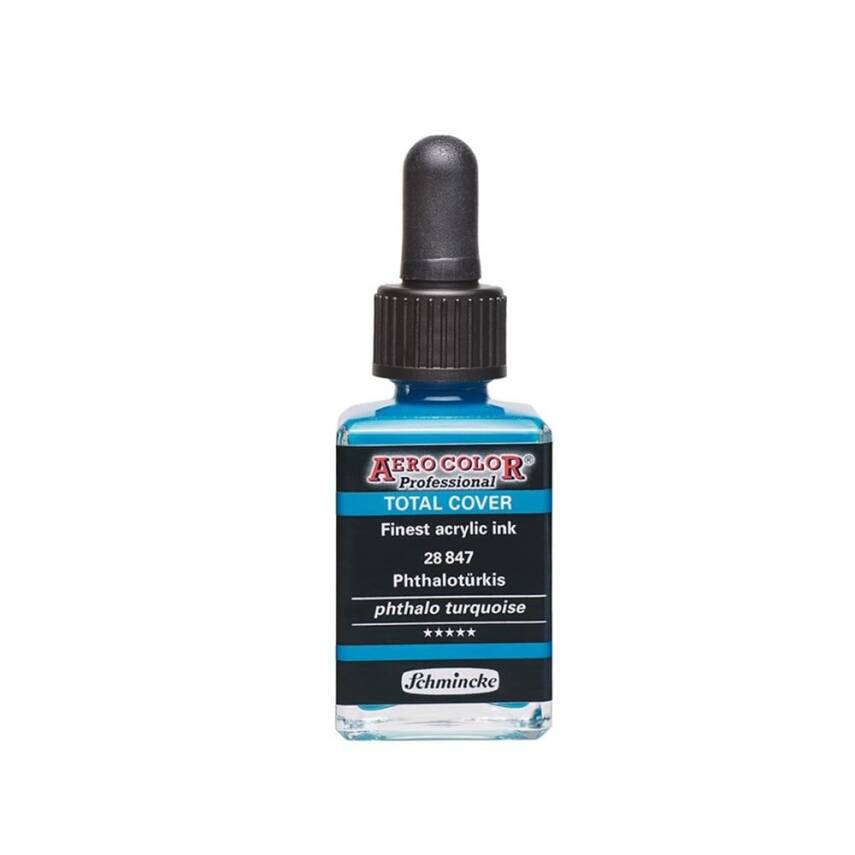 Schmincke Aero Color Acrylic Ink 28 ml 847 Phthalo Turquoise - 1