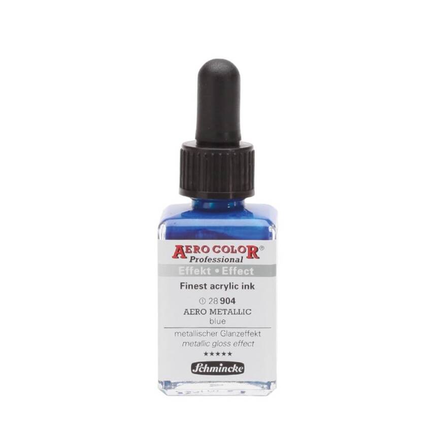 Schmincke Aero Color Acrylic Ink 28 ml 904 Aero Metallic Blue - 1