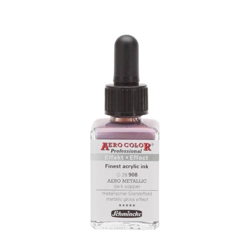 Schmincke Aero Color Acrylic Ink 28 ml 908 Aero Metallic Dark Copper - 1