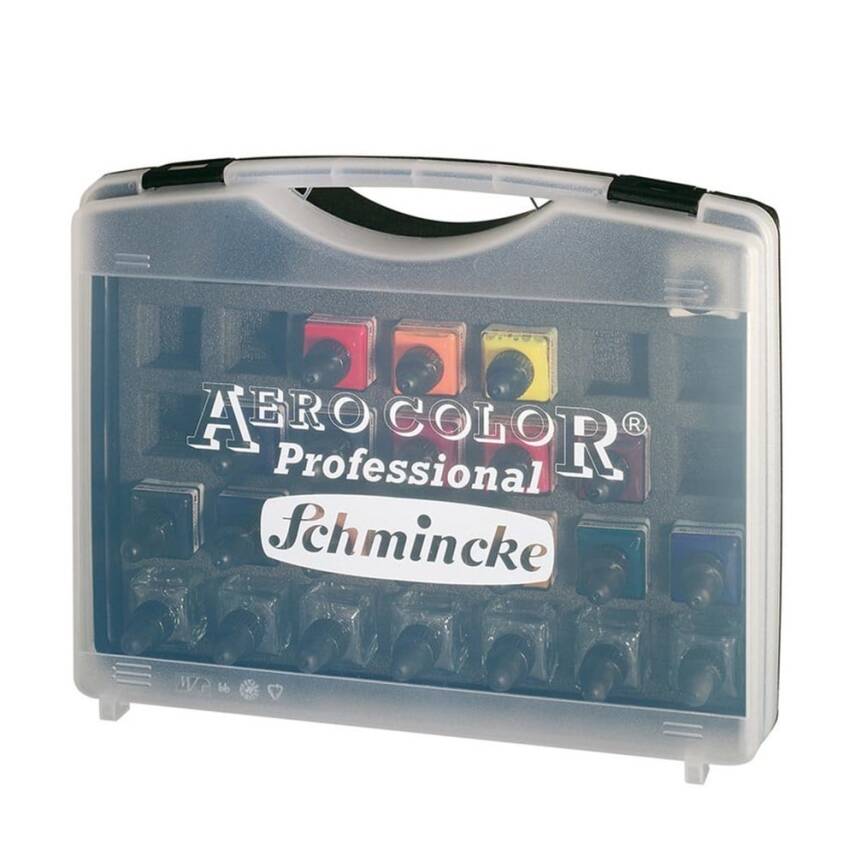 Schmincke Aero Color Acrylic Ink Set 16x28ml + 7 Empty Bottles - 1