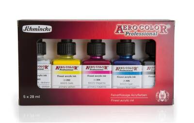 Schmincke Aero Color Acrylic Ink Set Basic Colors 5x28 ml - 2